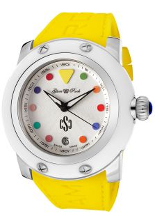 Glam Rock GR1007S  Watches,Womens Crazy Sexy Cool Light Silver Guilloche Dial Yellow Silicone, Casual Glam Rock Quartz Watches