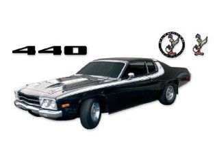 1973 1974 Road Runner 440 Strobe Roof COMPLETE Decals & Stripes Kit   WHITE: Automotive