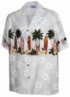Boards Plumeria   Boys Hawaiian Aloha Shirt   White: Clothing