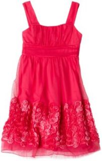 Ruby Rox Girls 7 16 Emma Dress With Soutache Flowers, Fuschia, 16: Clothing