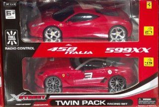 Twin Pack Remote Control RC Racing Ferraris   458 Italia & 599XX With Two Remote Controls So You Can Race Them Toys & Games