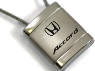 Honda Accord Satin Chrome Cable Key Fob Authentic Logo Key Chain Key Ring Keychain Lanyard: Automotive