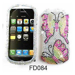 Samsung Intensity II u460 Full Diamond Crystal, Two Butterflies on White Full Rhinestones/Diamond/Bling   Hard Case/Cover/Faceplate/Snap On/Housing/Protector: Cell Phones & Accessories