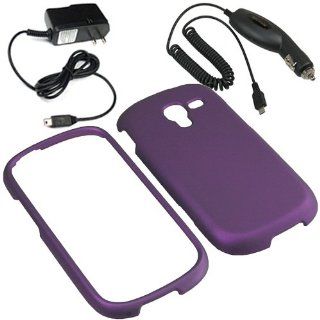 Aimo Hard Shield Shell Cover Snap On Case for T Mobile Samsung Galaxy Exhibit T599 (2013)+ Car + Home Charger Purple: Cell Phones & Accessories