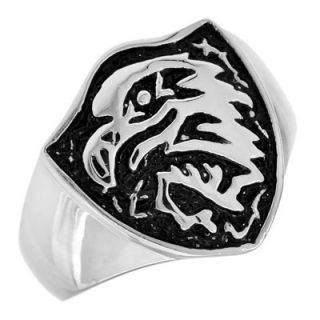 ring in stainless steel with black enameling orig $ 49 00 now $ 41