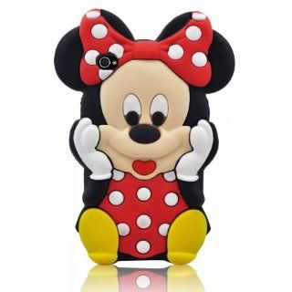 FJX 3D Cartoon Minnie Mouse Soft Silicon Case Protector Cover Compatible for Apple Iphone 5/5G/5th Red: Cell Phones & Accessories