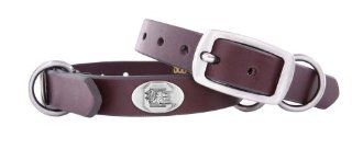 Zep Pro South Carolina Fighting Gamecocks Brown Leather Concho Dog Collar, Small : Pet Collars : Pet Supplies