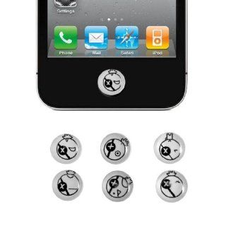 Gino Animals Pattern Home Button Stickers 6 in 1 for Apple iPhone 4 4G 4S 4GS 5 5G: Cell Phones & Accessories