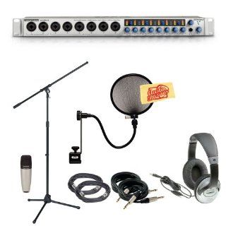 PreSonus FireStudio Project 10x10 FireWire Recording Interface Pack with Microphone, Mic Stand, Pop Filter, 2 XLR Cables, 2 Instrument Cables, Headphones, and Polishing Cloth: Musical Instruments