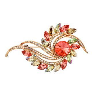 Neoglory 14k Gold Plated with Swarovski Element Crystal Fashion Wedding Jewelry Brooches and Pins for Women: Jewelry