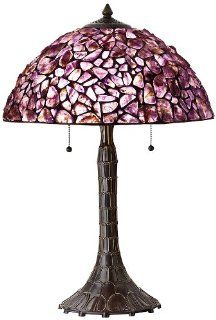 Cal Lighting BO 2404TB Table Lamp with Stained Glass Shades, Antique Bronze Finish    