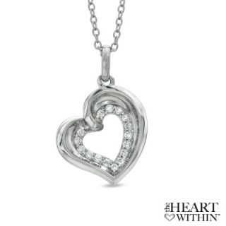 The Heart Within™ 1/6 CT. T.W. Diamond Tilted Heart Pendant in