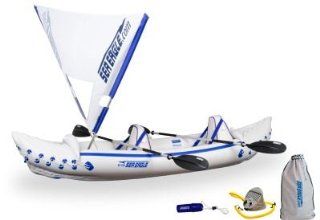 Sea Eagle   SE330 PRO QUIK   Sea Eagle 330 Inflatable Kayak Includes QuikSail Seats Paddles and Pump : Sports & Outdoors