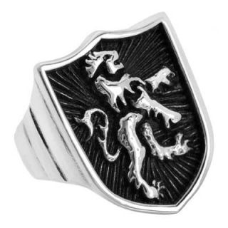 lion shield ring in stainless steel orig $ 49 00 now $ 41 65 take