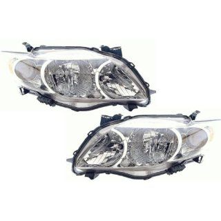 2009 Toyota Corolla (Base,CE,LE,XLE) Headlight Assembly 1 Pair(Driver and Passenger Sides): Automotive