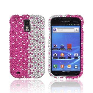 Hot Pink/ Silver Gems Bling Samsung Galaxy S2 Hard Case Cover; Fashion Jeweled Snap On Plastic Case; Perfect Fit as Best Coolest Design Cases for Galaxy S2/Samsung S2 Compatible with Verizon, AT&T, Sprint,T Mobile and Unlocked Phones: Cell Phones &