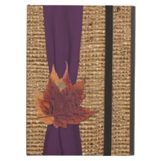 FAUX Burlap, PRINTED Ribbon, Leaves iPad Air Case