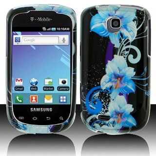 Blue Flower Hard Cover Case for Samsung Dart SGH T499: Cell Phones & Accessories