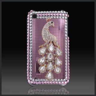 CellXpressions Cristalina Xcellence Silver Peacock Pink bling rhinestone case cover for Apple iPhone 3G, 3GS: Cell Phones & Accessories