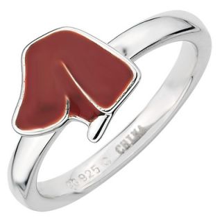 Stackable Expressions™ Polished Brown Enameled Dog Silhouette Ring