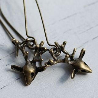 baby stag earrings by silk purse, sow's ear
