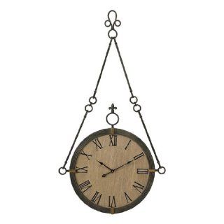 47" Oversized Antique Roman Numeral Iron Hanging Wall Clock  
