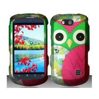 ZTE Groove X501 (Cricket) Colorful Owl Design Snap On Hard Case Protector Cover + Car Charger + Free Opening Tool + Free Animal Rubber Band Bracelet: Cell Phones & Accessories