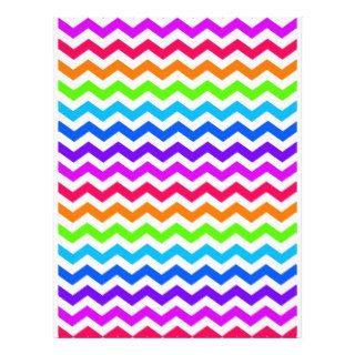 Chevron pattern, multicolor neon rainbow custom flyer