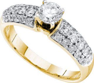 Wedding set 1.0ctw diamond 0.40ctw round center ladies bridal ring real Diamond Yellow gold 14K real new: Jewelry