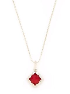 Superstud Small Red Coral Doublet Tilted Square Pendant Necklace by Stephen Webster