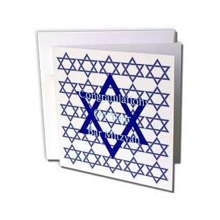 gc_153736_1 Florene Jewish Theme   Bar Mitzvah Congratulations With Rows Of Stars   Greeting Cards 6 Greeting Cards with envelopes : Blank Greeting Cards : Office Products
