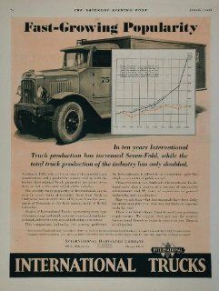 1930 Ad International Harvester Truck Production Growth   Original Print Ad  
