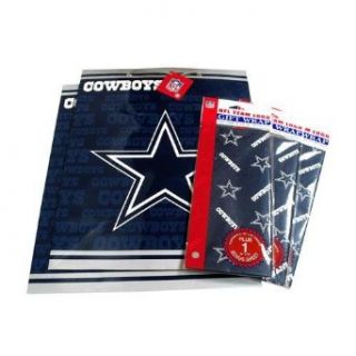Dallas Cowboys NFL Large Gift Bags (2) & Flat Gift Wrap (3) Pack #2: Clothing