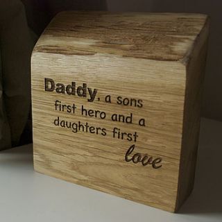 dads solid oak quote plaque by bespoak