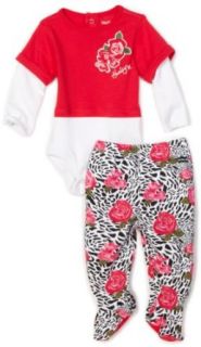 Hurley Baby girls Newborn Creeper Set, Red, 3 6 Months: Clothing