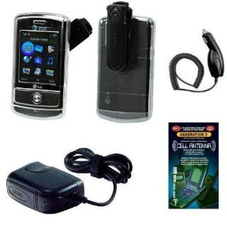 Cell Phone Accessories Bundle for AT&T LG Shine CU720 (Includes; Clear Hard Cover with Optional Belt Clip, Rapid Car Charger, Home Wall Charger, Generation X Antenna Booster): Cell Phones & Accessories