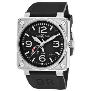 Bell & Ross Men's BR 01 97 POWER RESERVE Aviation Black Power Reserve Dial Watch: Watches