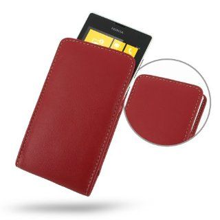 Nokia Lumia 520 Leather Case   Vertical Pouch Type (NO Belt Clip) (Red) by Pdair: Electronics