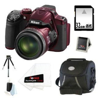 Nikon COOLPIX P520 18.1 MP CMOS Digital Camera with 42x Zoom and "GPS" (Red) + 6pc Bundle 32GB Accessory Kit : Digital Slr Camera Bundles : Camera & Photo