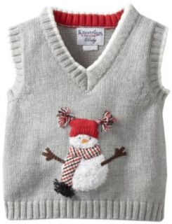 Kitestrings Baby Boys Newborn Snowman Sweater Vest, Graphite, 3 6 Months: Clothing