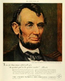 1955 Ad Lincoln National Life Insurance Co Fort Wayne Abraham Lincoln Portrait   Original Print Ad  
