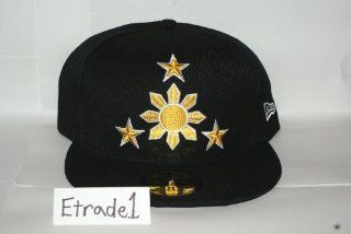 Black and Gold Philippines New Era Fitted 59Fifty Hat Filipino Cap : Sports Related Hard Hats : Sports & Outdoors