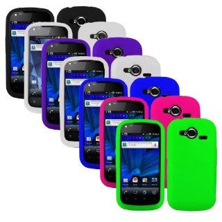 Importer520 7in1 Combo Silicone Rubber Gel Soft Skin Case Cover for Pantech Burst P9070 9070, White x 2 Black Green Purple Blue Pink: Cell Phones & Accessories