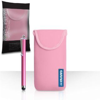 Nokia Lumia 525 Case Baby Pink Neoprene Pouch Cover With Caseflex Logo And Stylus Pen: Cell Phones & Accessories