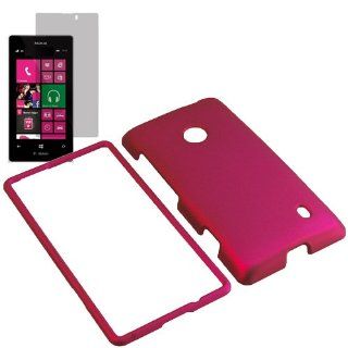 Aimo Hard Shield Shell Cover Snap On Case for T Mobile Nokia Lumia 521 + Fitted Screen Protector  Rose Pink: Cell Phones & Accessories