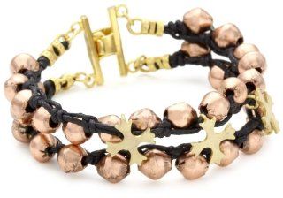 TAT2 Designs "Antiquities" Copper Bead, Maltese Cross Bracelet: Jewelry