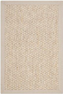 Safavieh Natural Fibers Collection NF525C 3 Basket Weave Sisal Area Rug, 3 Feet by 5 Feet, Marble Ivory/Taupe  