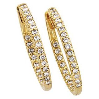 Clevereve's 14K Yellow Gold Pair 1 Ct Tw Diamond Earrings: Dangle Earrings: Jewelry