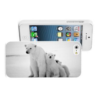 Apple iPhone 4 4S 4G White 4W529 Hard Back Case Cover Color Cute Polar Bear with Cubs: Cell Phones & Accessories