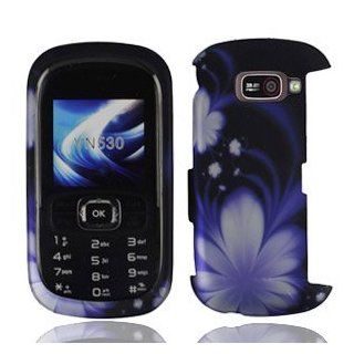 Lotus Midnight Rubberized Hard Faceplate Cover Phone Case for LG Octane VN530: Cell Phones & Accessories